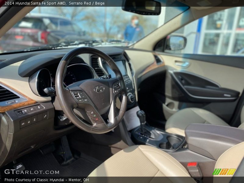 Serrano Red / Beige 2014 Hyundai Santa Fe Sport AWD