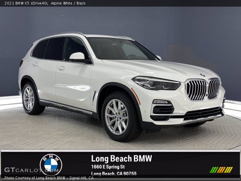 Alpine White / Black 2021 BMW X5 sDrive40i