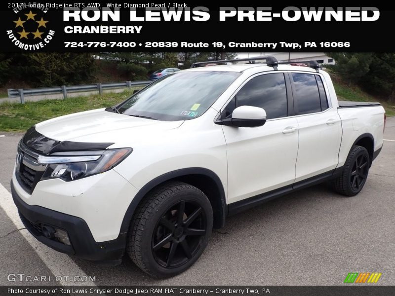 White Diamond Pearl / Black 2017 Honda Ridgeline RTS AWD