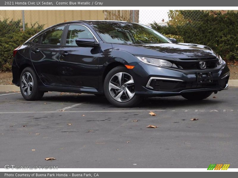 Cosmic Blue Metallic / Gray 2021 Honda Civic LX Sedan