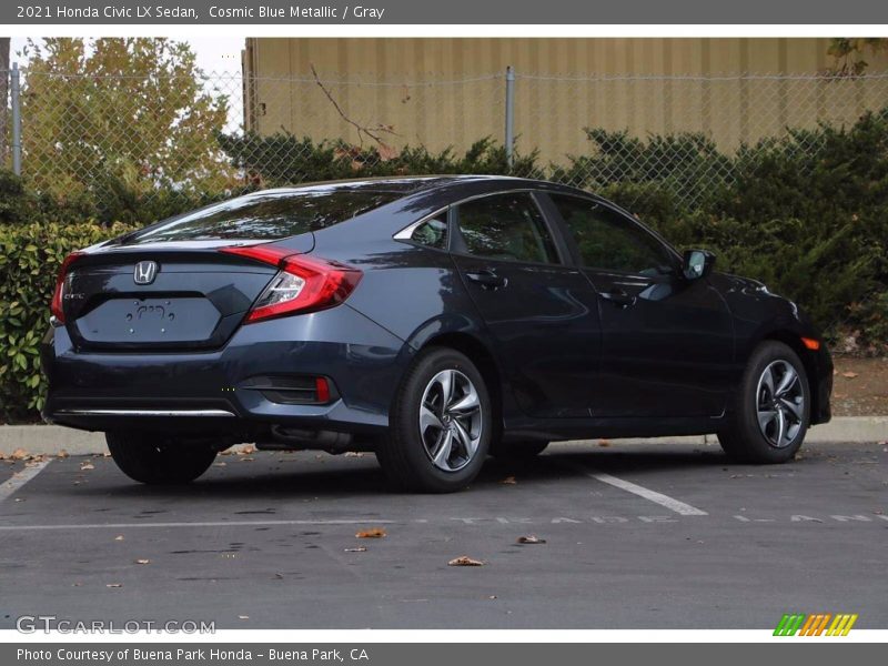 Cosmic Blue Metallic / Gray 2021 Honda Civic LX Sedan