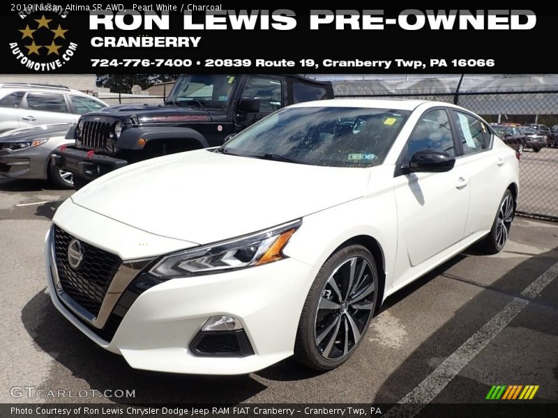 Pearl White / Charcoal 2019 Nissan Altima SR AWD