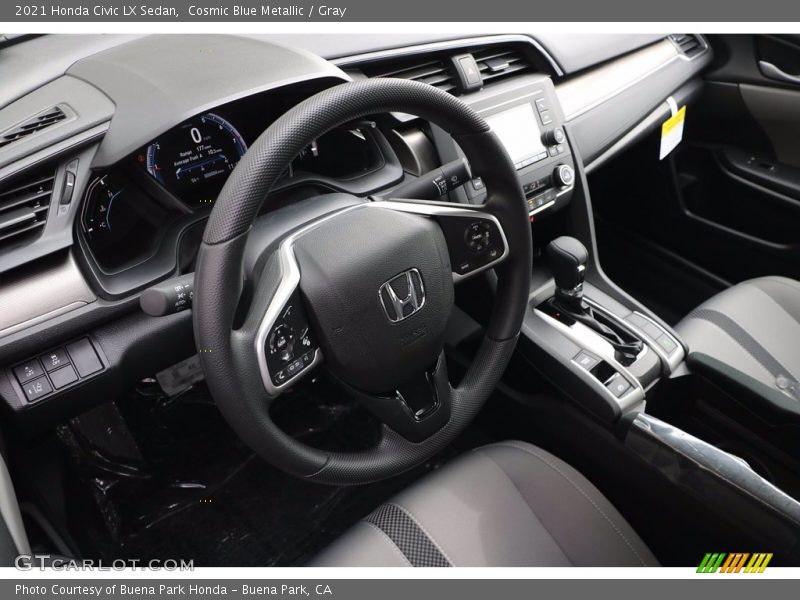Cosmic Blue Metallic / Gray 2021 Honda Civic LX Sedan