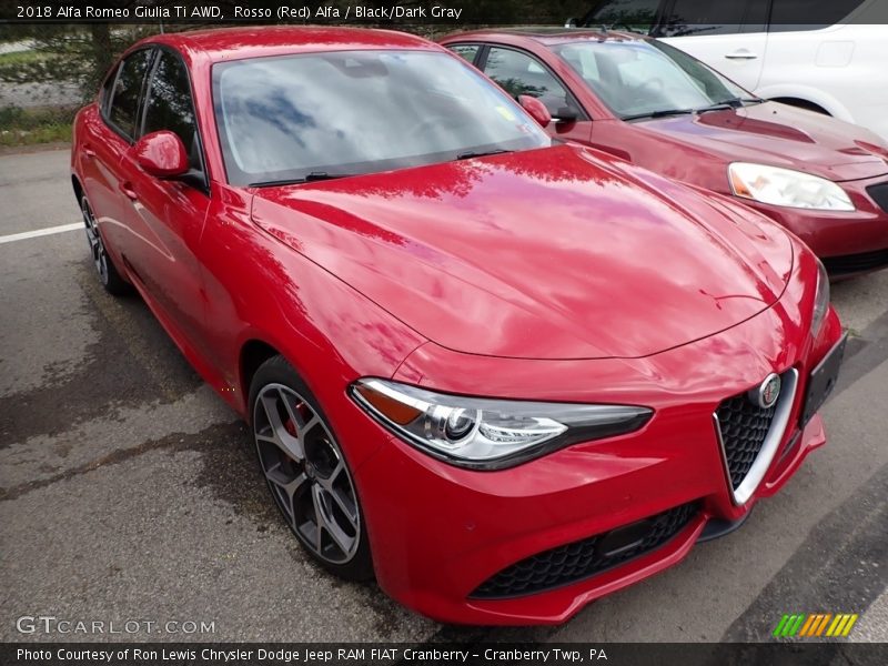 Rosso (Red) Alfa / Black/Dark Gray 2018 Alfa Romeo Giulia Ti AWD