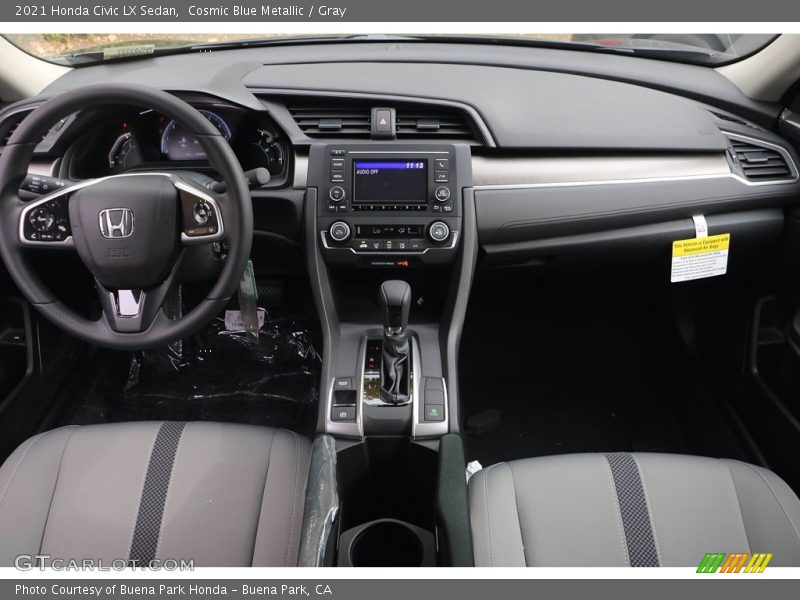 Cosmic Blue Metallic / Gray 2021 Honda Civic LX Sedan