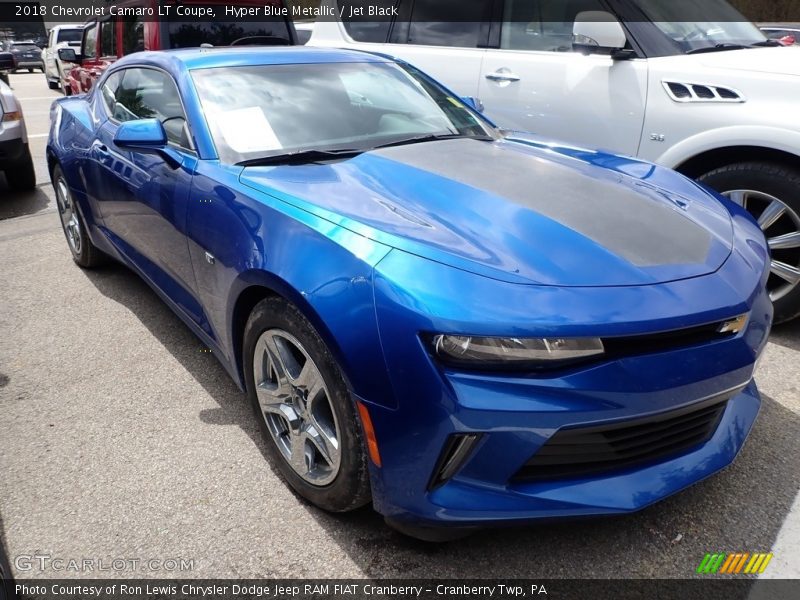 Hyper Blue Metallic / Jet Black 2018 Chevrolet Camaro LT Coupe