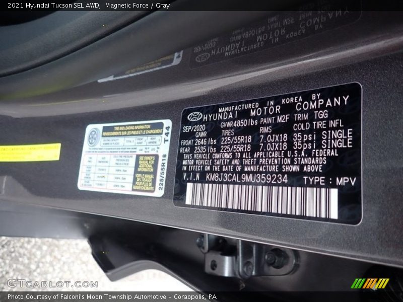 Magnetic Force / Gray 2021 Hyundai Tucson SEL AWD