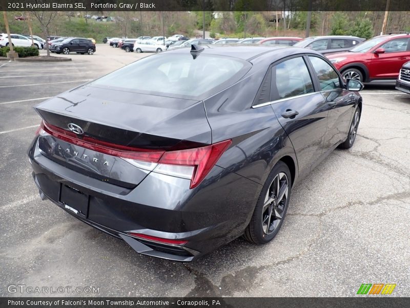 Portofino Gray / Black 2021 Hyundai Elantra SEL