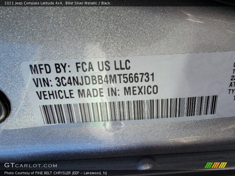 Billet Silver Metallic / Black 2021 Jeep Compass Latitude 4x4