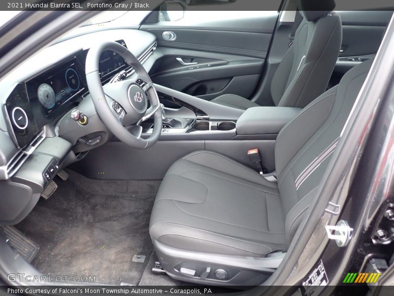 Portofino Gray / Black 2021 Hyundai Elantra SEL