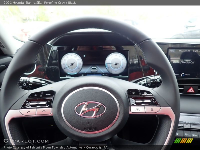 Portofino Gray / Black 2021 Hyundai Elantra SEL