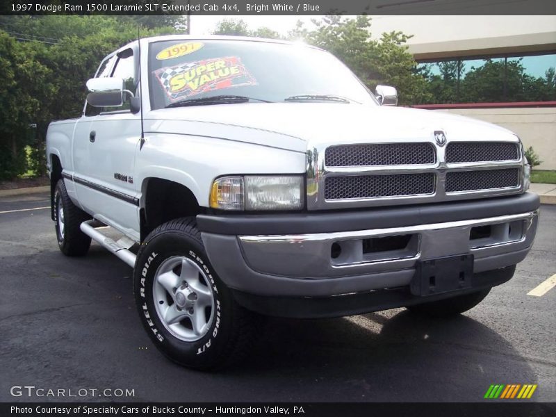 Bright White / Blue 1997 Dodge Ram 1500 Laramie SLT Extended Cab 4x4