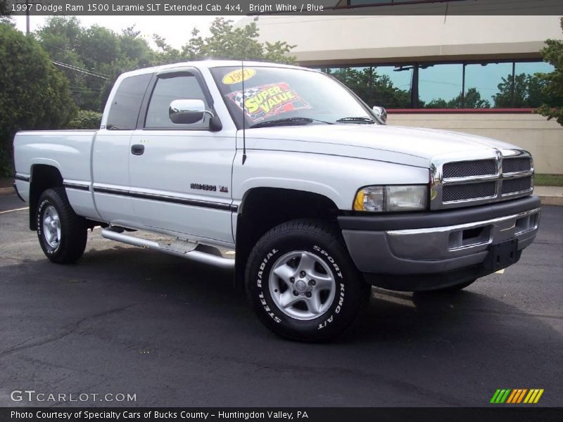 Bright White / Blue 1997 Dodge Ram 1500 Laramie SLT Extended Cab 4x4