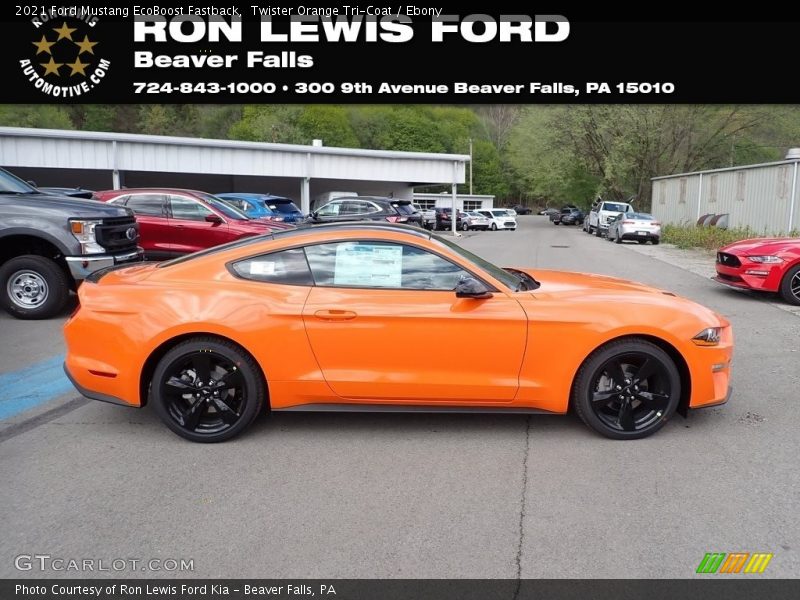 Twister Orange Tri-Coat / Ebony 2021 Ford Mustang EcoBoost Fastback