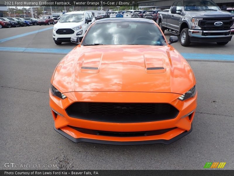 Twister Orange Tri-Coat / Ebony 2021 Ford Mustang EcoBoost Fastback
