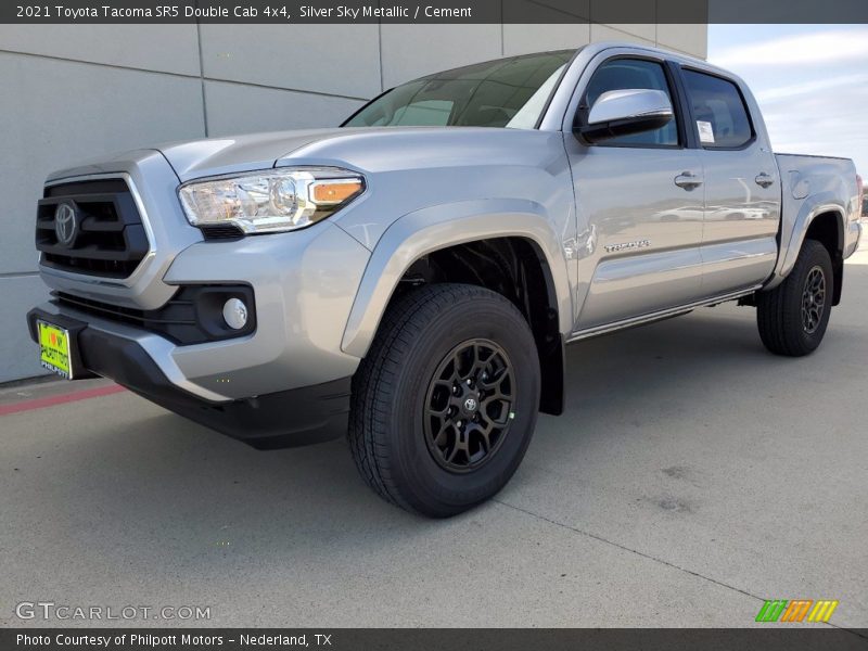Silver Sky Metallic / Cement 2021 Toyota Tacoma SR5 Double Cab 4x4
