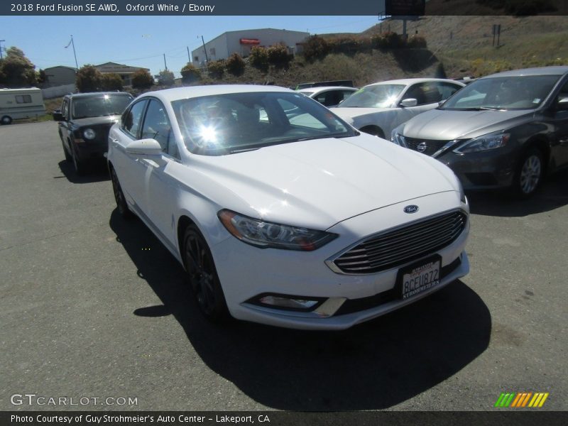 Oxford White / Ebony 2018 Ford Fusion SE AWD