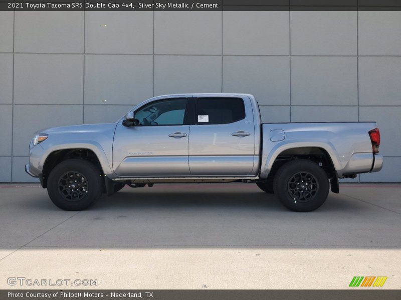 Silver Sky Metallic / Cement 2021 Toyota Tacoma SR5 Double Cab 4x4