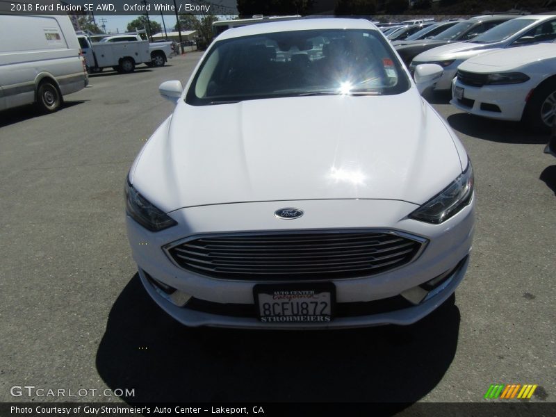 Oxford White / Ebony 2018 Ford Fusion SE AWD