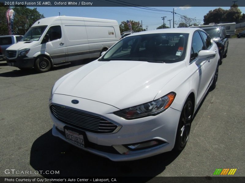Oxford White / Ebony 2018 Ford Fusion SE AWD