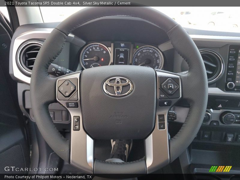 Silver Sky Metallic / Cement 2021 Toyota Tacoma SR5 Double Cab 4x4