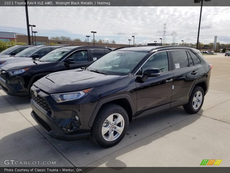 Midnight Black Metallic / Nutmeg 2021 Toyota RAV4 XLE AWD