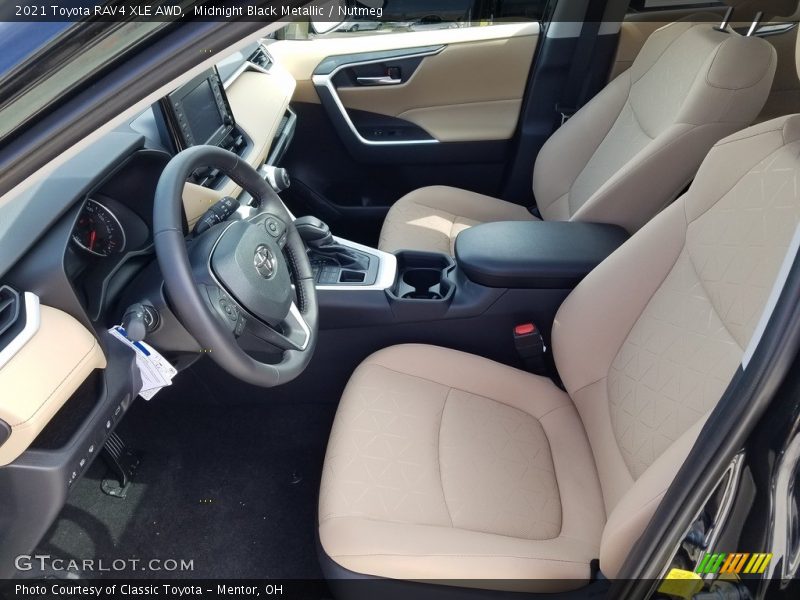 Midnight Black Metallic / Nutmeg 2021 Toyota RAV4 XLE AWD