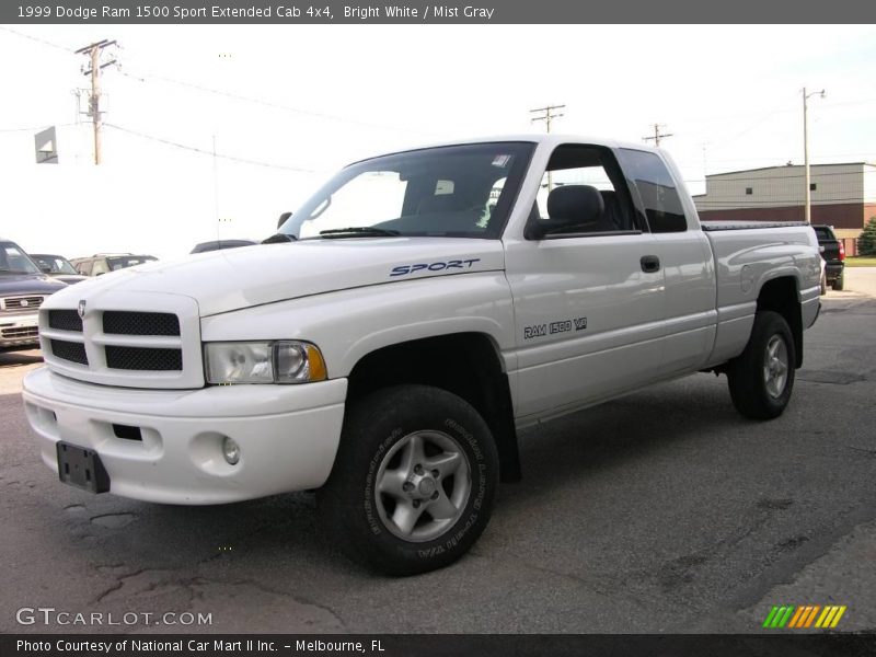 Bright White / Mist Gray 1999 Dodge Ram 1500 Sport Extended Cab 4x4