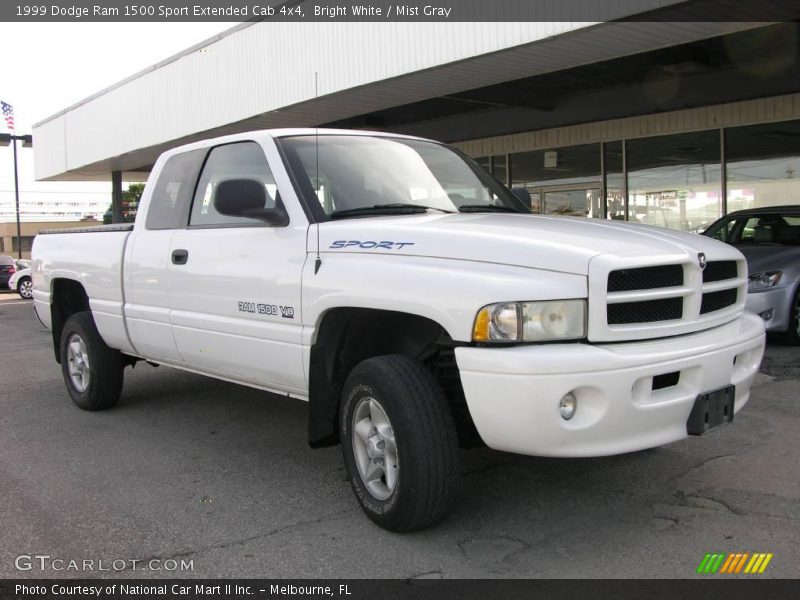 Bright White / Mist Gray 1999 Dodge Ram 1500 Sport Extended Cab 4x4