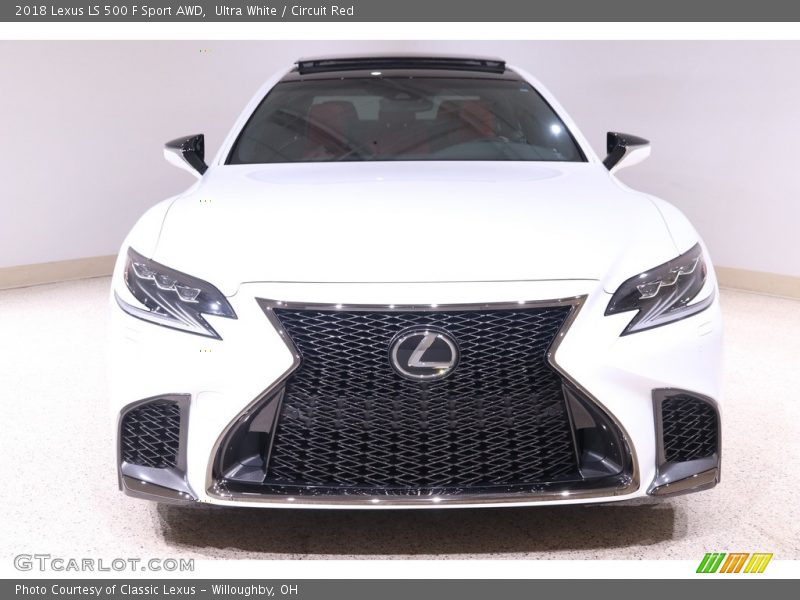 Ultra White / Circuit Red 2018 Lexus LS 500 F Sport AWD
