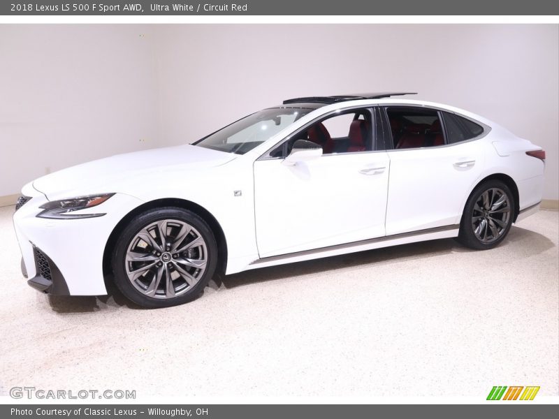 Ultra White / Circuit Red 2018 Lexus LS 500 F Sport AWD