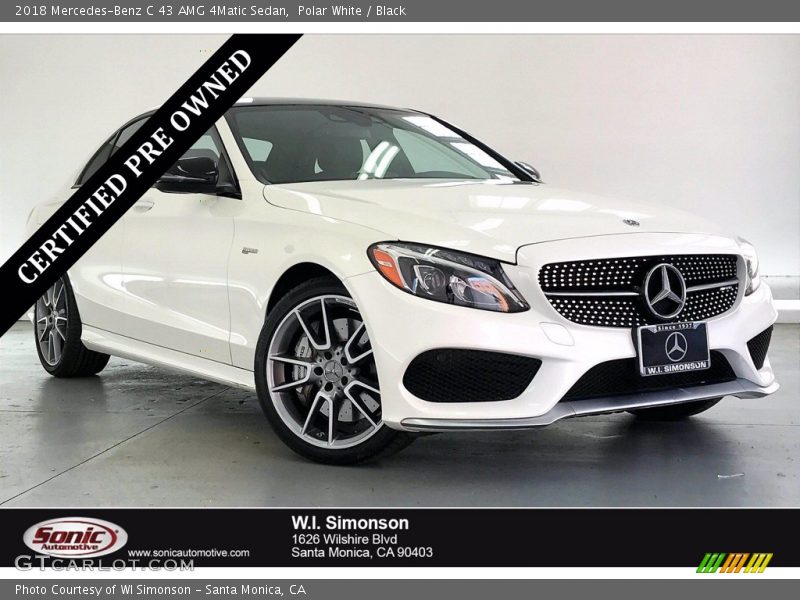 Polar White / Black 2018 Mercedes-Benz C 43 AMG 4Matic Sedan