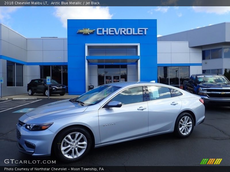 Arctic Blue Metallic / Jet Black 2018 Chevrolet Malibu LT