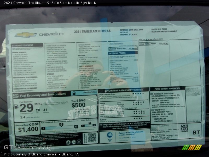 Satin Steel Metallic / Jet Black 2021 Chevrolet TrailBlazer LS