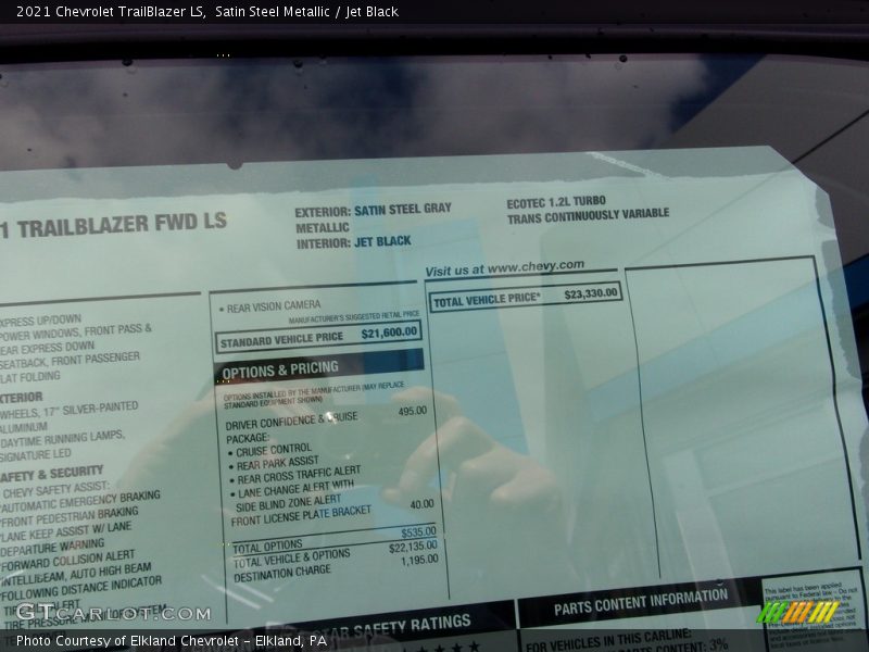 Satin Steel Metallic / Jet Black 2021 Chevrolet TrailBlazer LS