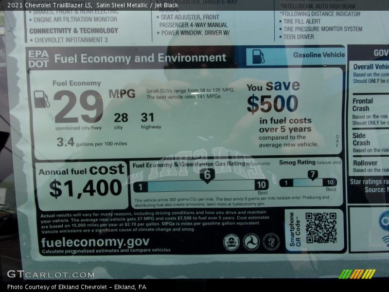 Satin Steel Metallic / Jet Black 2021 Chevrolet TrailBlazer LS