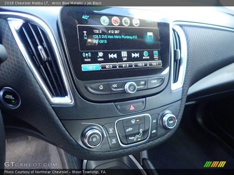 Arctic Blue Metallic / Jet Black 2018 Chevrolet Malibu LT