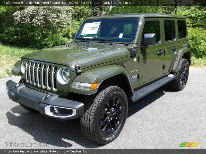Front 3/4 View of 2021 Wrangler Unlimited Sahara 4xe Hybrid
