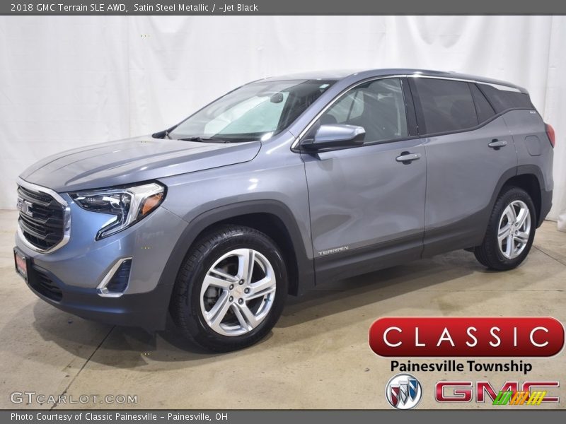 Satin Steel Metallic / ­Jet Black 2018 GMC Terrain SLE AWD