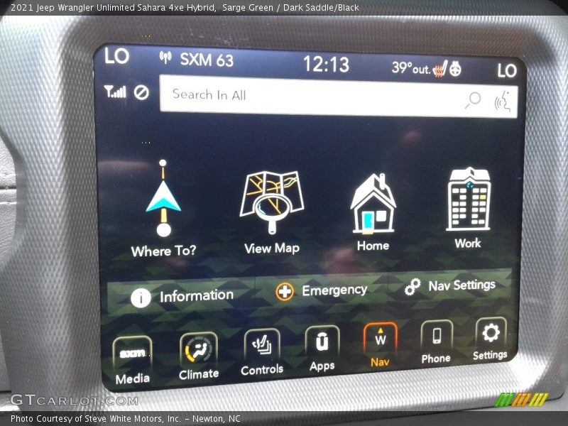 Controls of 2021 Wrangler Unlimited Sahara 4xe Hybrid