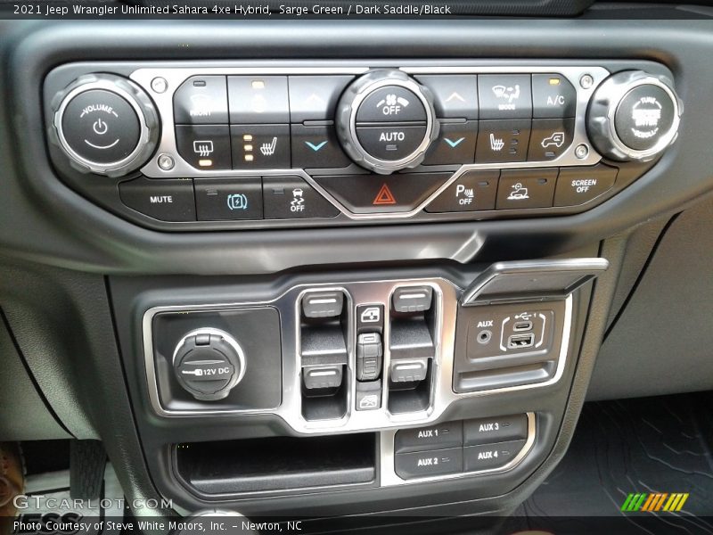 Controls of 2021 Wrangler Unlimited Sahara 4xe Hybrid