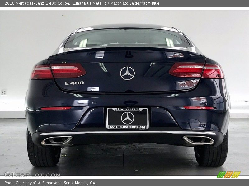 Lunar Blue Metallic / Macchiato Beige/Yacht Blue 2018 Mercedes-Benz E 400 Coupe