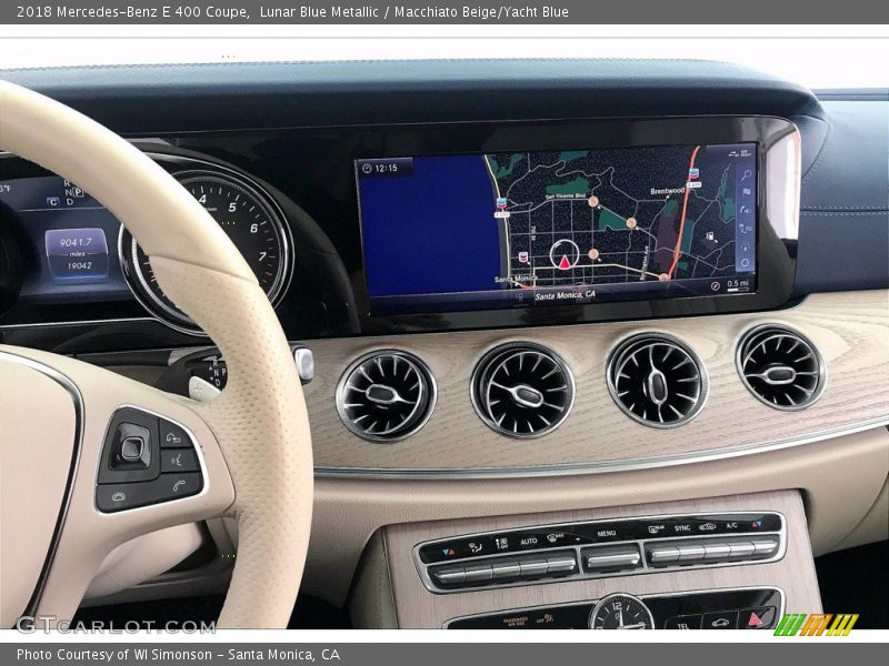 Lunar Blue Metallic / Macchiato Beige/Yacht Blue 2018 Mercedes-Benz E 400 Coupe