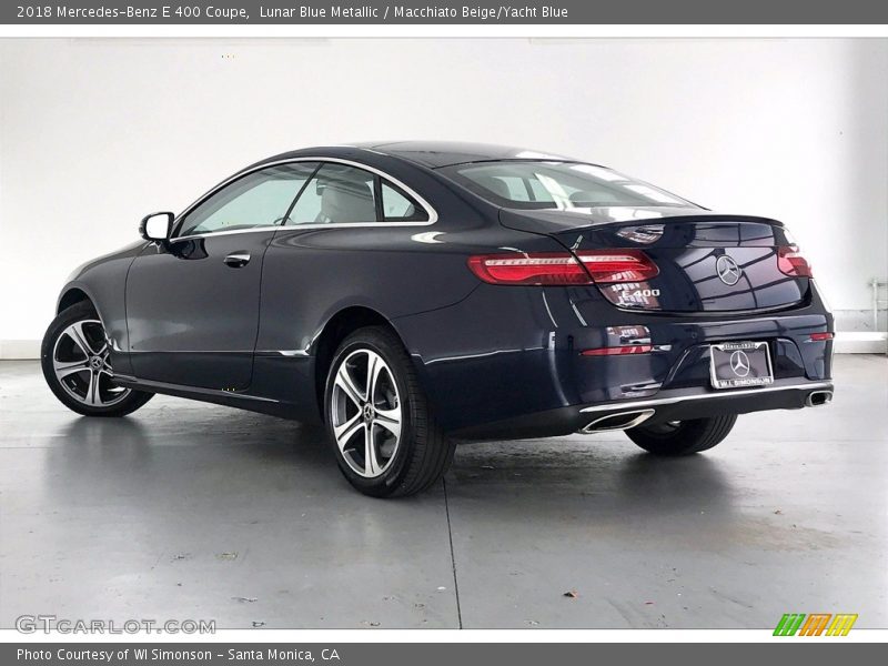 Lunar Blue Metallic / Macchiato Beige/Yacht Blue 2018 Mercedes-Benz E 400 Coupe