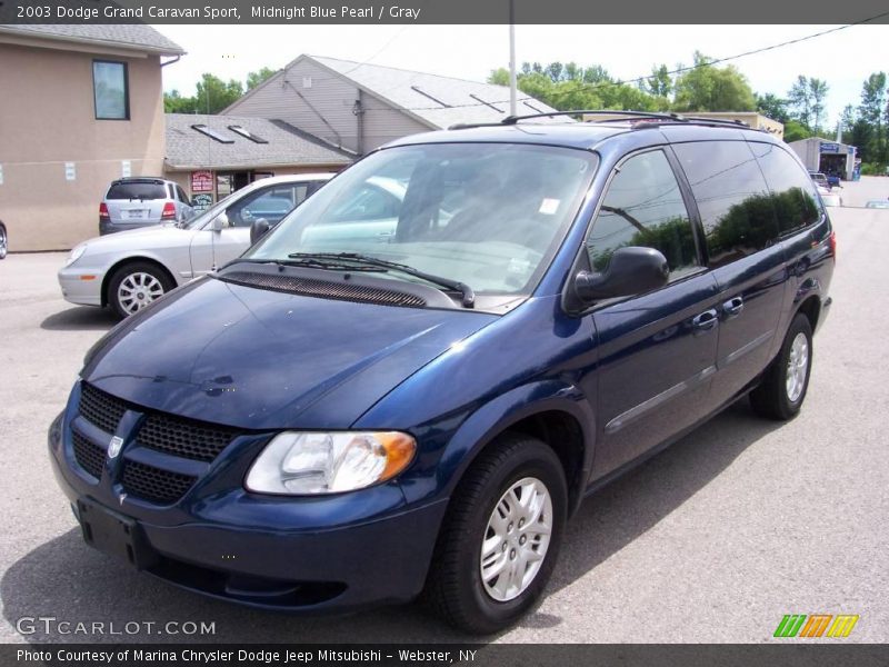 Midnight Blue Pearl / Gray 2003 Dodge Grand Caravan Sport