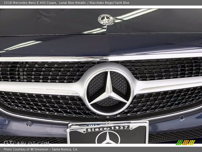 Lunar Blue Metallic / Macchiato Beige/Yacht Blue 2018 Mercedes-Benz E 400 Coupe