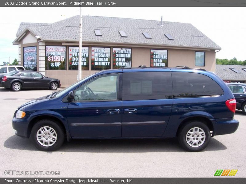 Midnight Blue Pearl / Gray 2003 Dodge Grand Caravan Sport