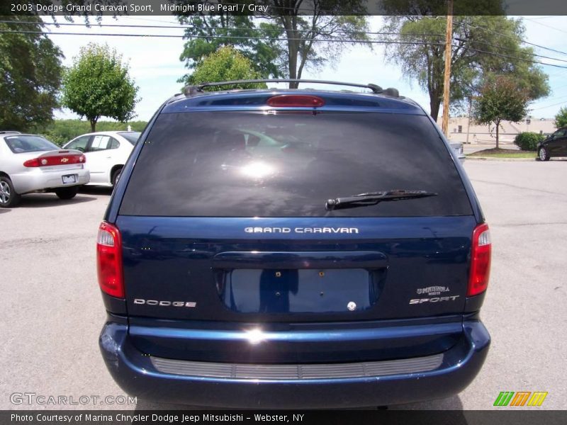 Midnight Blue Pearl / Gray 2003 Dodge Grand Caravan Sport