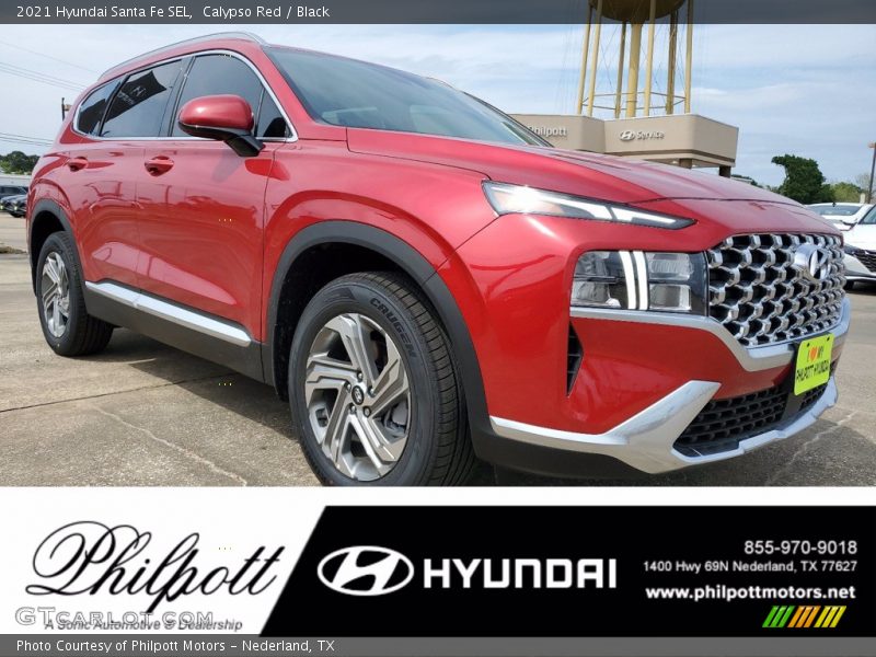 Calypso Red / Black 2021 Hyundai Santa Fe SEL