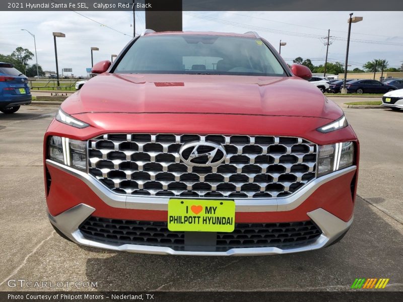 Calypso Red / Black 2021 Hyundai Santa Fe SEL